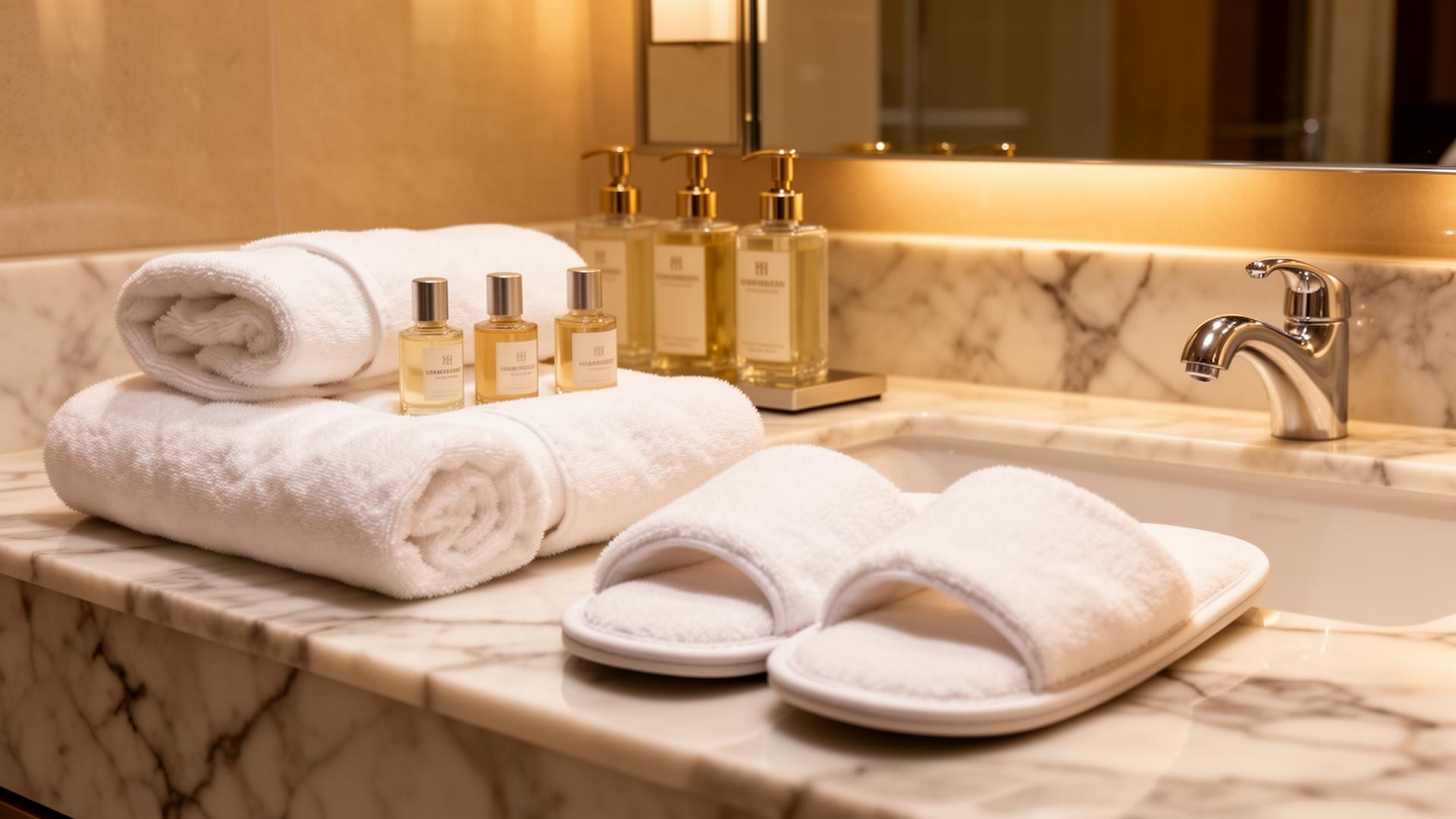 Luxury hotel bathroom amenities